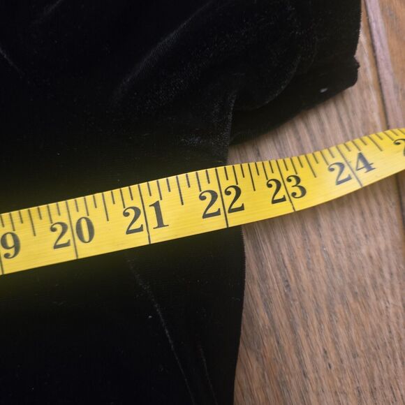 Susan Graver Style Women's L Black Velvet Short Sleeve Mockneck Midi Dress - Picture 11 of 15